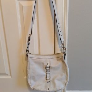 Coach white leather crossbody bag